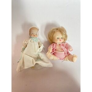 Vintage Shackman Porcelain Baby Doll Japan & Blonde Vinyl Baby Doll Lot 2pc